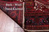 Red Vintage Persian Heriz Serapi Hand Knotted Wool Rug - 8' 0" X 10' 9"