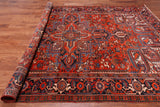 Red Vintage Persian Heriz Serapi Hand Knotted Wool Rug - 7' 10" X 10' 11"