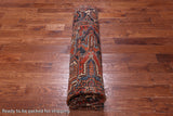 Red Vintage Persian Heriz Serapi Hand Knotted Wool Rug - 7' 10" X 10' 11"