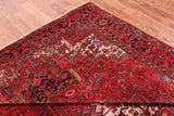 Red Vintage Persian Heriz Serapi Handmade Wool Rug - 8' 1" X 10' 9"