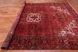 Red Vintage Persian Heriz Serapi Handmade Wool Rug - 8' 1" X 10' 9"
