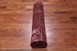 Red Vintage Persian Heriz Serapi Handmade Wool Rug - 8' 1" X 10' 9"