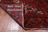 Red Vintage Persian Heriz Serapi Handmade Wool Rug - 8' 1" X 10' 9"