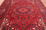 Red Vintage Persian Heriz Serapi Handmade Wool Rug - 8' 4" X 10' 4"