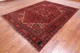Red Vintage Persian Heriz Serapi Hand Knotted Wool Rug - 8' 0" X 10' 6"
