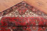 Red Vintage Persian Heriz Serapi Hand-Knotted Wool Rug - 6' 9" X 9' 3"
