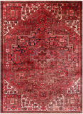 Rust Vintage Persian Heriz Serapi Handmade Wool Rug - 7' 7" X 10' 5"