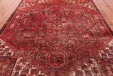 Rust Vintage Persian Heriz Serapi Handmade Wool Rug - 7' 7" X 10' 5"