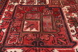 Rust Vintage Persian Heriz Serapi Handmade Wool Rug - 7' 7" X 10' 5"