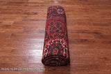 Red Vintage Persian Heriz Serapi Hand Knotted Wool Rug - 8' 8" X 12' 3"