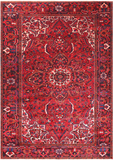 Red Vintage Persian Heriz Serapi Hand Knotted Wool Rug - 8' 8" X 12' 3"