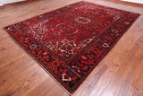 Red Vintage Persian Heriz Serapi Hand Knotted Wool Rug - 8' 8" X 12' 3"