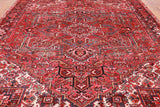 Red Vintage Persian Heriz Serapi Hand-Knotted Wool Rug - 8' 9" X 11' 10"