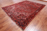 Red Vintage Persian Heriz Serapi Hand-Knotted Wool Rug - 8' 9" X 11' 10"