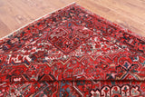 Red Vintage Persian Heriz Serapi Hand-Knotted Wool Rug - 8' 9" X 11' 10"