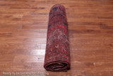 Red Vintage Persian Heriz Serapi Hand-Knotted Wool Rug - 8' 10" X 12' 3"