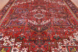Red Vintage Persian Heriz Serapi Hand Knotted Wool Rug - 8' 11" X 12' 2"