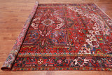 Red Vintage Persian Heriz Serapi Hand Knotted Wool Rug - 8' 11" X 12' 2"