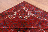 Red Vintage Persian Heriz Serapi Handmade Wool Rug - 9' 7" X 13' 3"