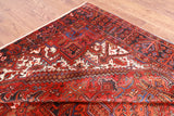 Red Vintage Persian Heriz Serapi Hand-Knotted Wool Rug - 9' 6" X 12' 7"