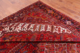 Red Vintage Persian Heriz Serapi Hand-Knotted Wool Rug - 9' 9" X 13' 2"