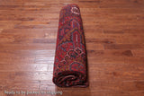 Red Vintage Persian Heriz Serapi Hand Knotted Wool Rug - 9' 9" X 12' 7"