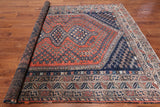 Rust Vintage Persian Shiraz Hand-Knotted Wool On Wool Rug - 7' 2" X 9' 0"