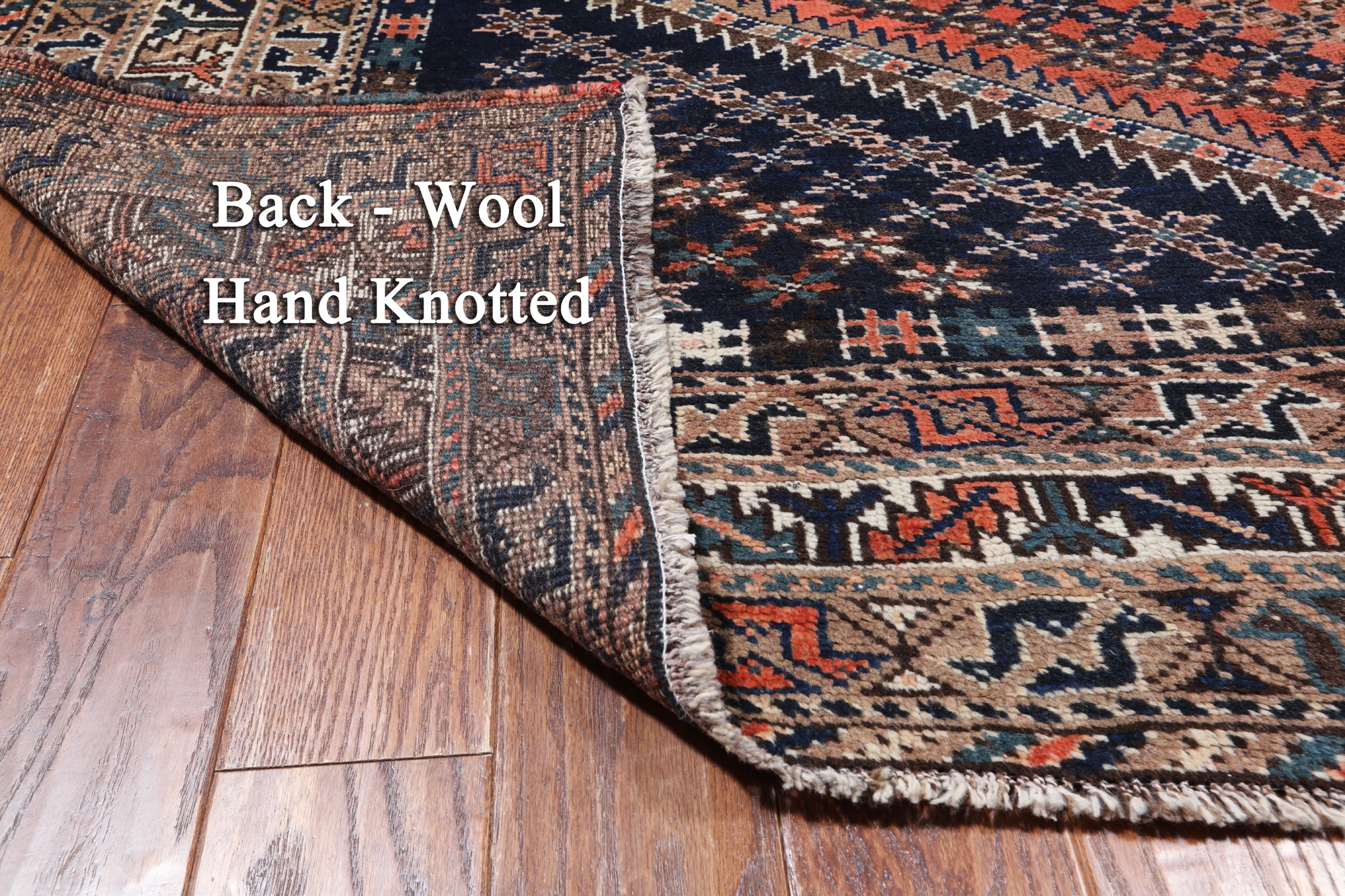Rust Vintage Persian Shiraz Hand-Knotted Wool On Wool Rug - 7' 2" X 9' 0"