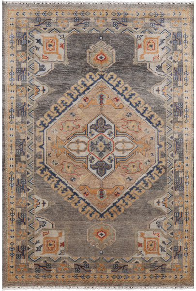 Grey Persian Fine Serapi Handmade Wool Rug - 6' 0" X 8' 9"