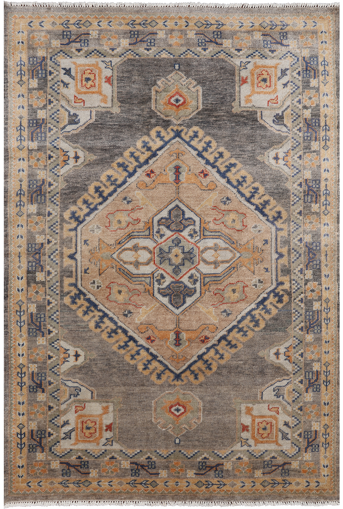 Grey Persian Fine Serapi Handmade Wool Rug - 6' 0" X 8' 9"