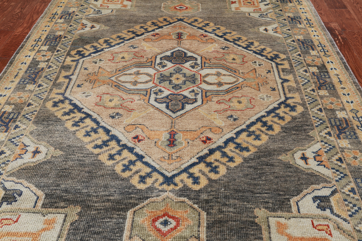 Grey Persian Fine Serapi Handmade Wool Rug - 6' 0" X 8' 9"