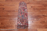 Red Vintage Persian Heriz Serapi Handmade Wool Rug - 6' 9" X 9' 3"