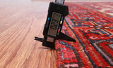 Red Vintage Persian Heriz Serapi Handmade Wool Rug - 6' 9" X 9' 3"