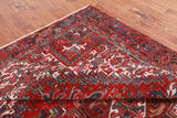 Red Vintage Persian Heriz Serapi Handmade Wool Rug - 6' 9" X 9' 3"