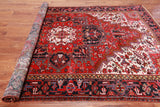 Red Vintage Persian Heriz Serapi Handmade Wool Rug - 6' 6" X 10' 2"
