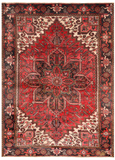 Red Vintage Persian Heriz Serapi Handmade Wool Rug - 6' 7" X 9' 3"