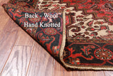 Red Vintage Persian Heriz Serapi Handmade Wool Rug - 6' 7" X 9' 3"