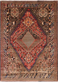 Rust Vintage Persian Handmade Wool Rug - 5' 2" X 7' 3"