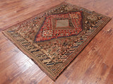 Rust Vintage Persian Handmade Wool Rug - 5' 2" X 7' 3"