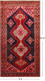 Navy Blue Vintage Persian Handmade Wool Rug - 5' 4" X 10' 2"