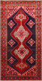 Navy Blue Vintage Persian Handmade Wool Rug - 5' 4" X 10' 2"