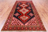Navy Blue Vintage Persian Handmade Wool Rug - 5' 4" X 10' 2"