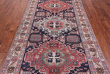Navy Blue Vintage Persian Handmade Wool Rug - 4' 10" X 10' 4"
