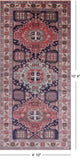 Navy Blue Vintage Persian Handmade Wool Rug - 4' 10" X 10' 4"