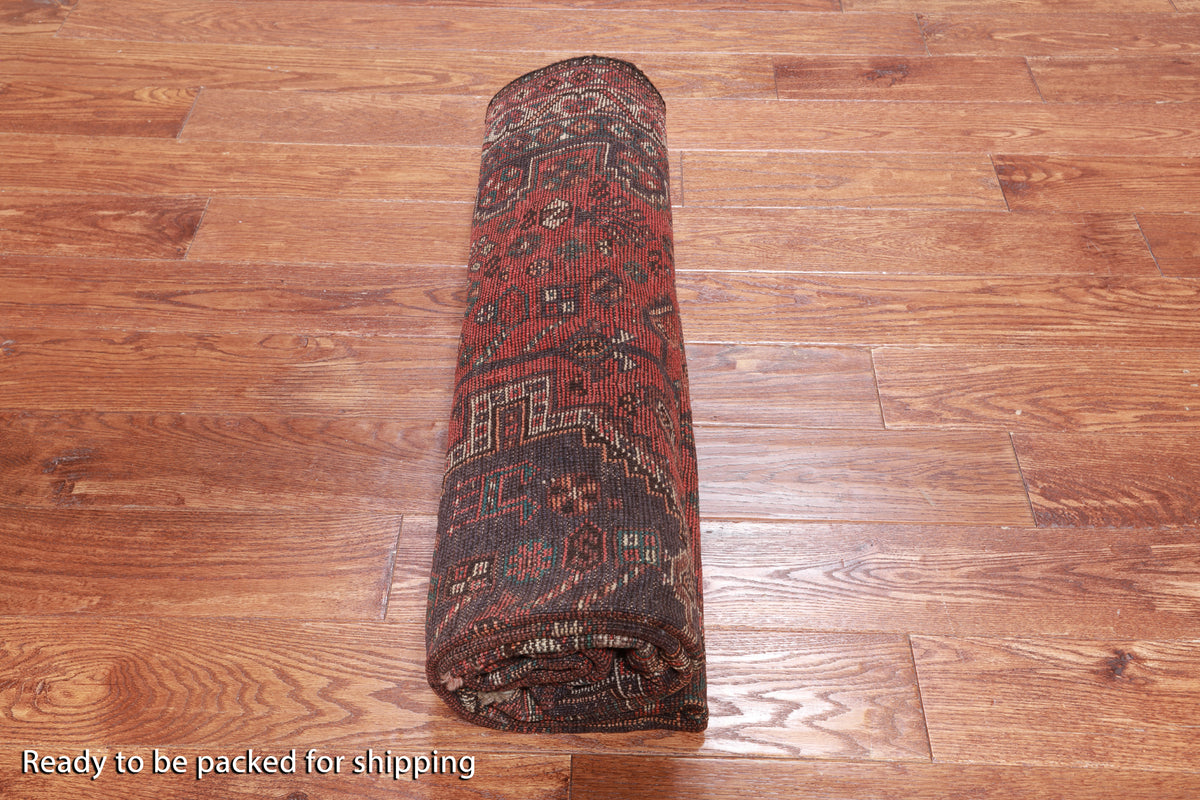 Rust Vintage Persian Hand-Knotted Wool Rug - 5' 3" X 7' 11"