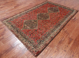 Rust Vintage Persian Hand-Knotted Wool Rug - 5' 3" X 7' 11"