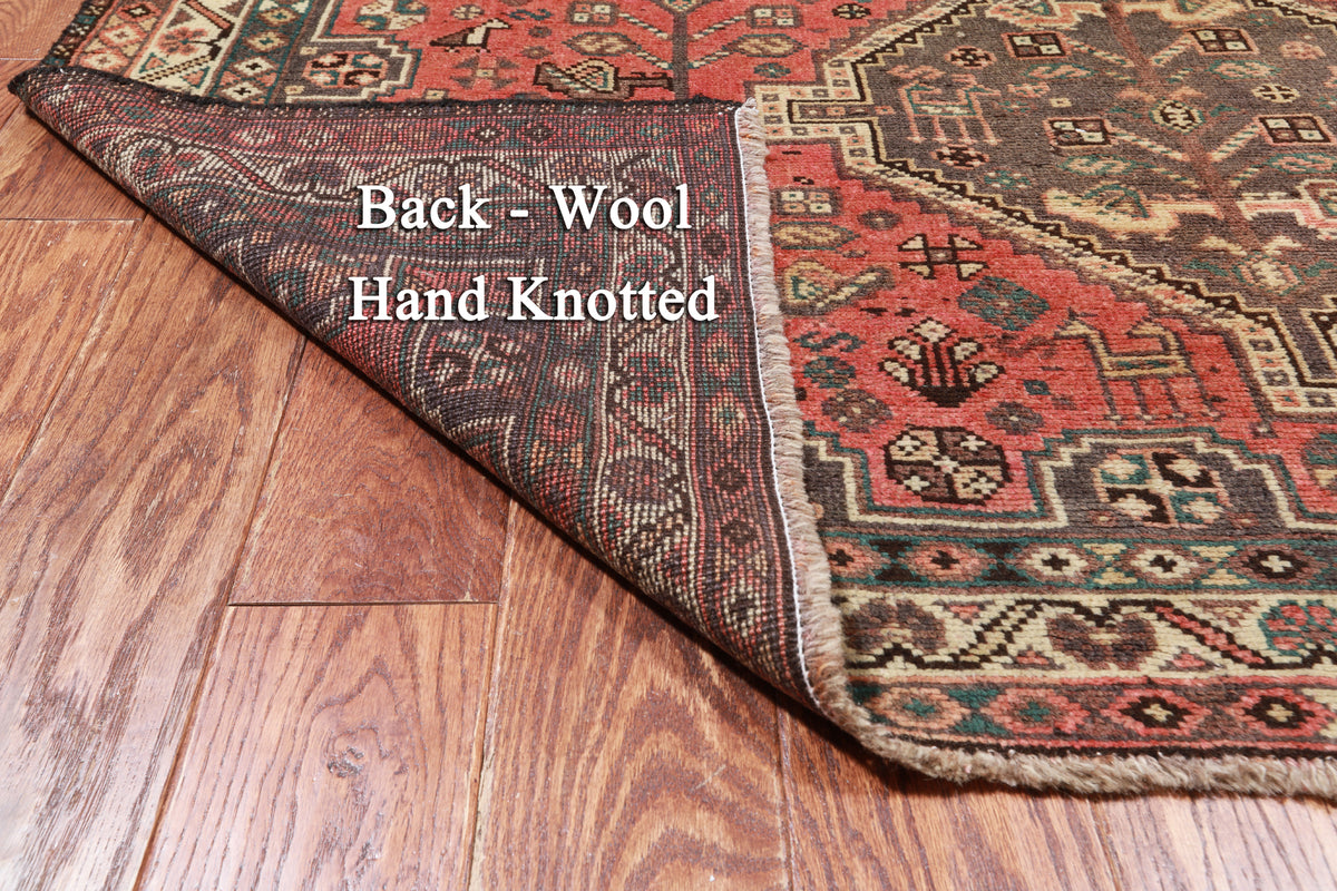 Rust Vintage Persian Hand-Knotted Wool Rug - 5' 3" X 7' 11"