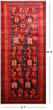 Navy Blue Vintage Persian Hand Knotted Wool Rug - 4' 7" X 10' 4"