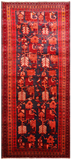 Navy Blue Vintage Persian Hand Knotted Wool Rug - 4' 7" X 10' 4"