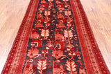 Navy Blue Vintage Persian Hand Knotted Wool Rug - 4' 7" X 10' 4"